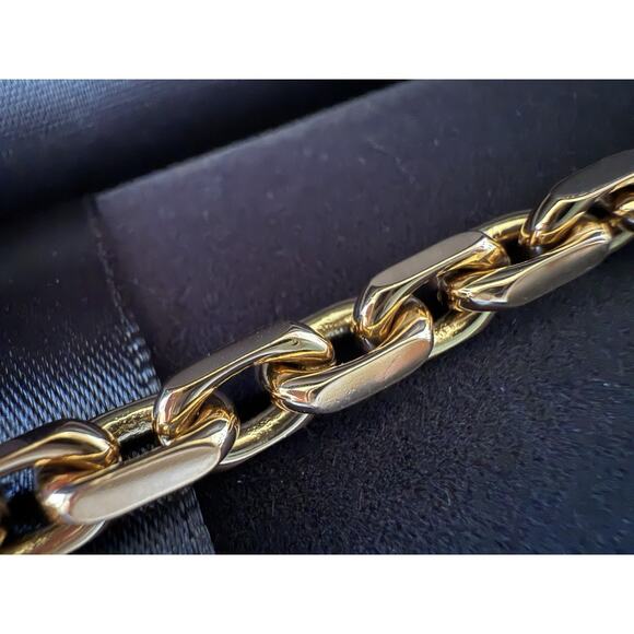 NEW Tiffany Co SOLID 18k Rose Gold Makers Heavy Chain Bracelet Sz LARGE Receipt* - Picture 7 of 16